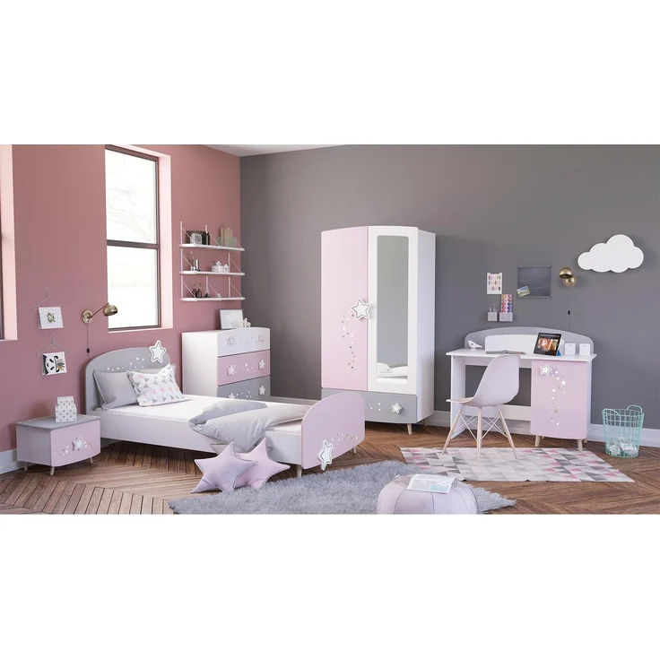 Nachttisch >Savannah< in Weiß aus MDF - 44,4x33,7x38,8cm (BxHxT) – Bild 6
