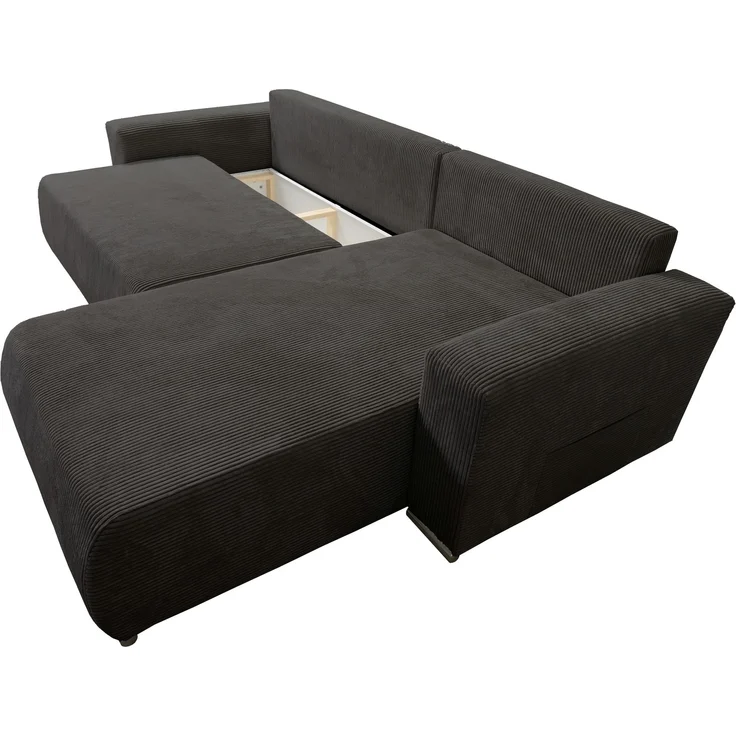 Sofa Couch Ecksofa Eckcouch Wohnlandschaft Schlaffunktion Lincoln Cord Bezug – Bild 5