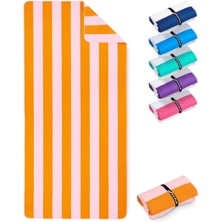 Fit-Flip XXL Mikrofaser Strandtuch, leicht und schnelltrocknend, sandfrei und schmutzabweisend, 90x200cm – Bild 1