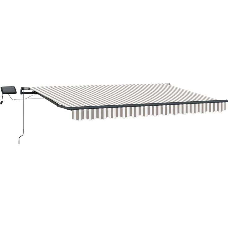 vidaXL Ausziehbare Markise Hellgrau und Weiß 500 x 300 cm 3426336 – Bild 2