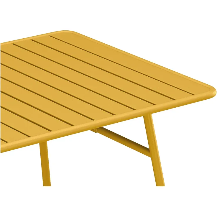 Vente-unique - MIRMANDE Gartenessgruppe Metall Gelb - B 100 cm59 cm x H 75 cm79 cm x L 200 cm56 cm – Bild 7