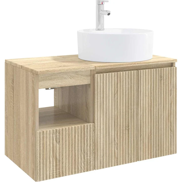 vidaXL Badezimmerschrank-Set 2 stk. Sonoma-Eiche 79,5 x 44,5 x 82 cm 3404076 – Bild 2