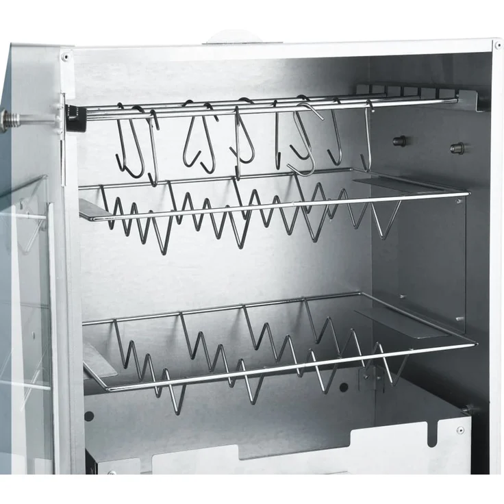 vidaXL Räucherofen mit Kaltrauchgenerator, Verzinkter Stahl, 44,5 x 29 x 83 cm, 15.78 kg, mit Glasfenster – Bild 7