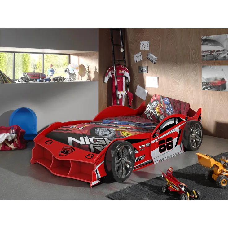 Autobett Max 90 x 200 cm MDF Kunststoff Rot