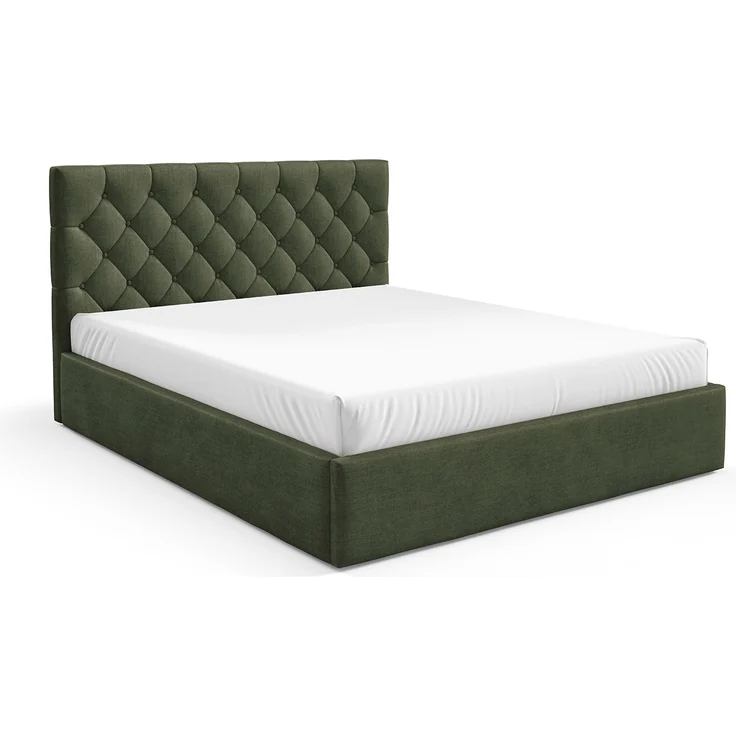 MEBLINI Polsterbett 180x200 mit Lattenrost ohne Matratze – BALEARO – Grün Samt – Doppelbett mit Bettkasten - Stauraumbett - Kopfteil Bett mit Stauraum – Bild 2