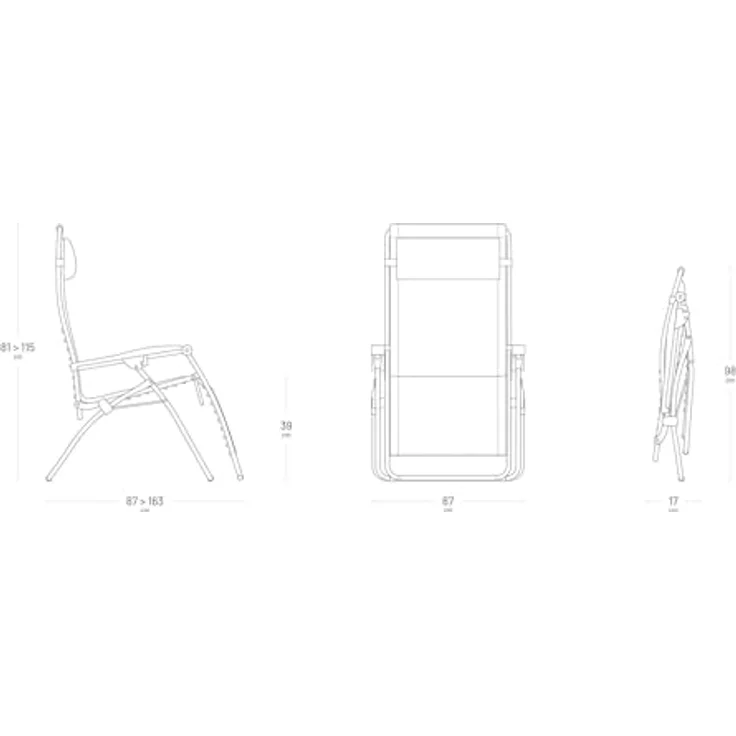Lafuma RSXA Clip Moos Titane, Relaxliege Batyline® Iso mit stufenlos verstellbarem Rahmen und Oeko-Tex® Zertifikat – Bild 3