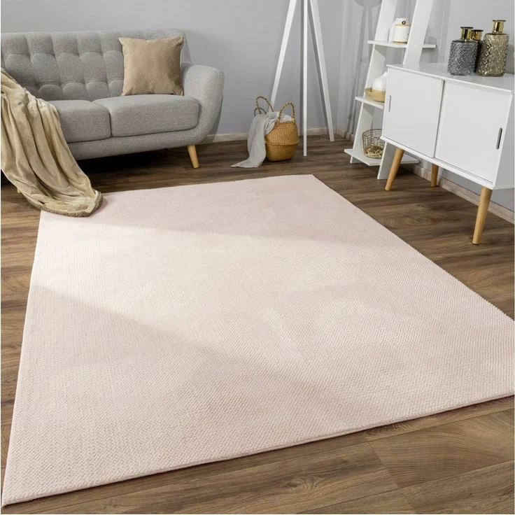Paco Home Teppich Sevilla 521, rechteckig, Höhe: 16 mm, Kurzflor, Uni Farben, weich & kuschelig, Hoch-Tief Effekt, Wohnzimmer – Bild 5