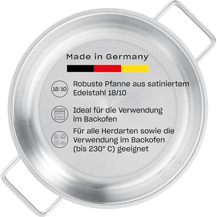 Fissler Servierpfanne Fissler Pure Collection Servierpfanne, Edelstahl 18/10 (1-tlg), Backofengeeignet bis 230°C, Schüttrand, Made in Germany – Bild 2