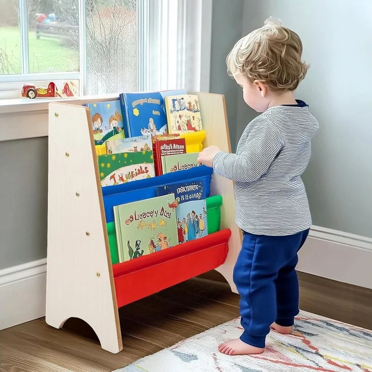 Youyijia Bücherregal Kinderbücherregal, Holz, Kinderbücherregale, Präsentationsständer – Bild 3