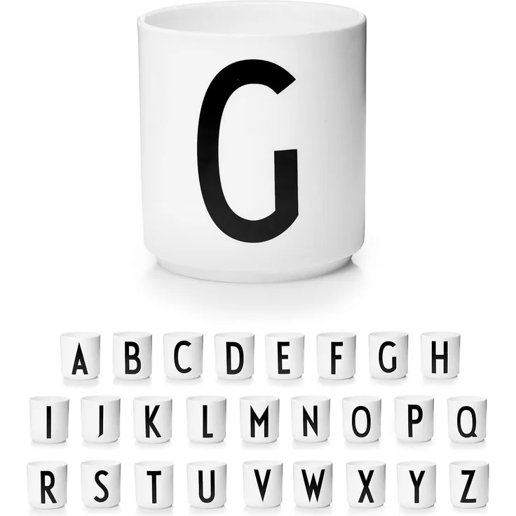 Design Letters Porzellan Kaffeetassen A-Z Weiß | Kaffeetasse | Geschenke für frauen, Männer | Verwendungals Zahnputzbecher, Teetasse | Dekorativ Design Tasse | Premium dekorativen Buchstaben becher