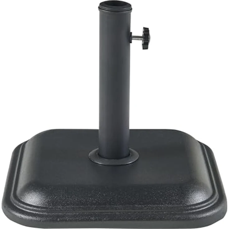 casa.pro Sonnenschirmständer, Schwarz, Quadratischer Betonsockel 35x35 cm, Wetterfest, Mit Adapter für 30-45 mm Schirmstämme – Bild 6