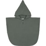 LÄSSIG Kinder Badeponcho aus Musselin mit Kapuze/Muslin Poncho Petrol Green