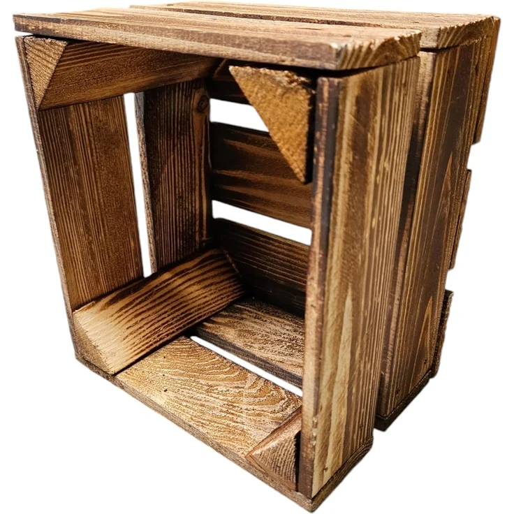 Obstkiste Holzkiste Weinkiste Box Dekokiste Kisten 22x20,5x15cm 3x Geflammt – Bild 6