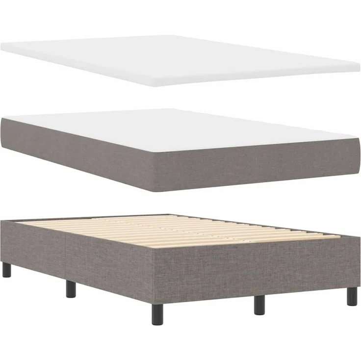 vidaXL Boxspringbett mit LED-Lichtleisten Taupe 120 x 190 cm Stoff 3342855 – Bild 7