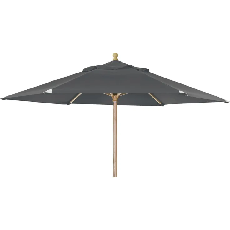 Sonnenschirm Reggio aus Buchenholz und Polyester, modern skandinavisch, Ø 300 cm, grau