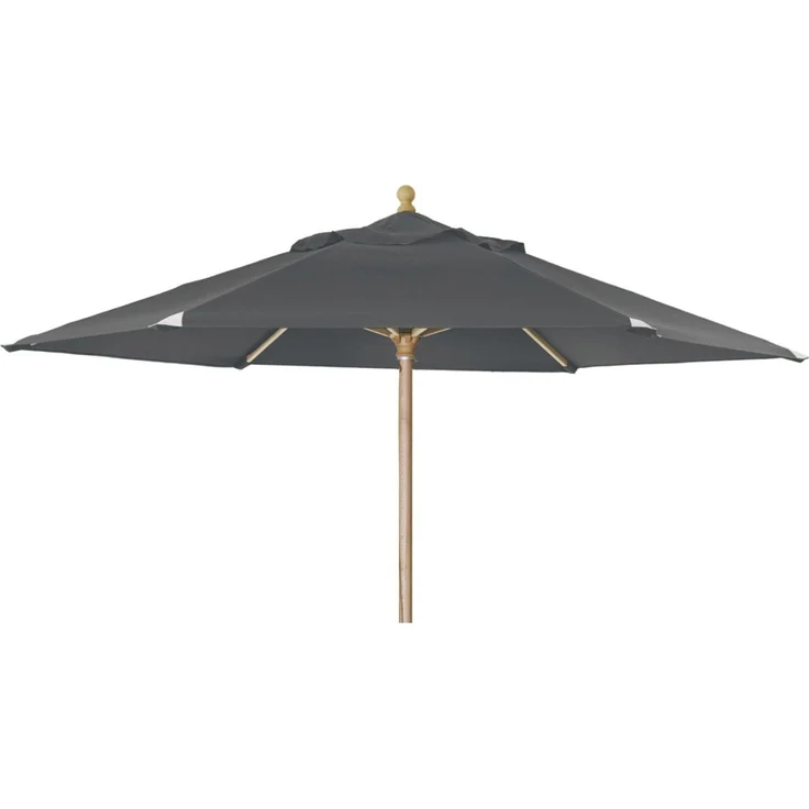 Sonnenschirm Reggio aus Buchenholz und Polyester, modern skandinavisch, Ø 300 cm, grau – Bild 1