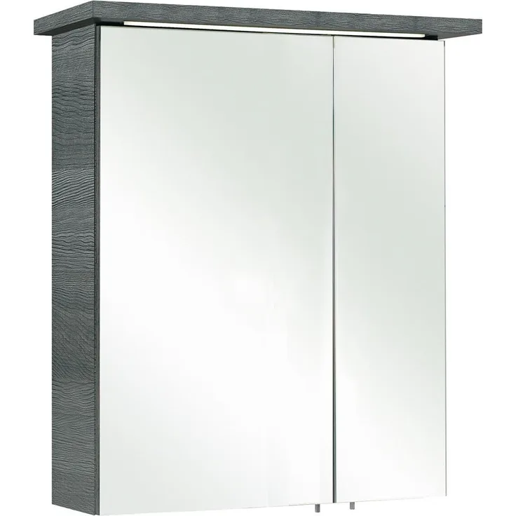 Spiegelschrank 84-I / Cesa I, Glas, Holzwerkstoff, Metall, Grau, 60 x 72 x 20 cm