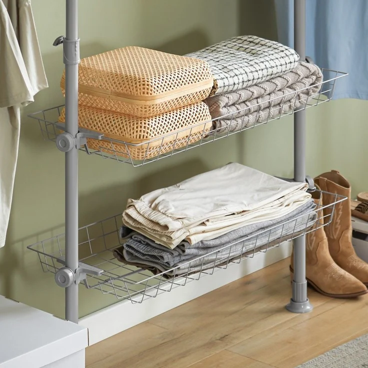 SoBuy KLS04-HG Garderobenständer, Metall, Pulverbeschichtung, Grau, 62 x 200 x 75 cm – Bild 8