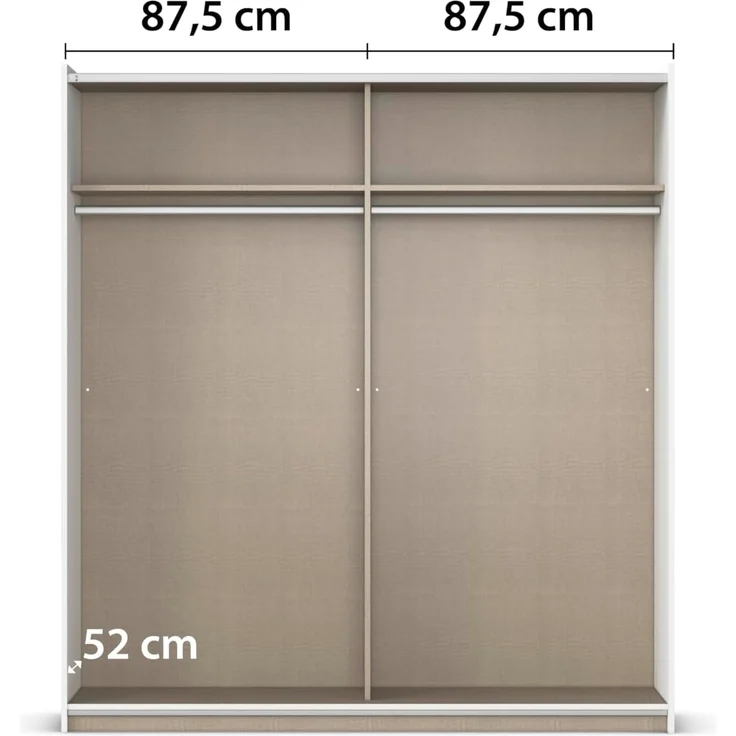 rauch Schwebetürenschrank Kleiderschrank Schrank Garderobe SATURN mit 3 Ausstattungsvarianten 3 verschiedene Ausstattungsvarianten Griffe aus Metall MADE IN GERMANY – Bild 8
