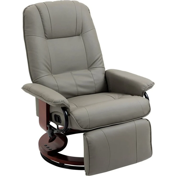 HOMCOM Relaxsessel Ruhesessel TV-Sessel Schlafzimmer Kunstleder (Liegesessel, 1-St, Fernsehsessel), für Wohnzimmer, Büro, Grau – Bild 2