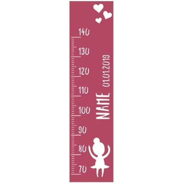 Messlatte Kind Größe Standard Ballerina Kinderzimmer-Messlatte/Tauf-Geschenk oder zur Geburt/Personalisiert mit Wunsch-Name für Mädchen oder Jungen Babyzimmer Design by HeLLo Mini – Bild 8