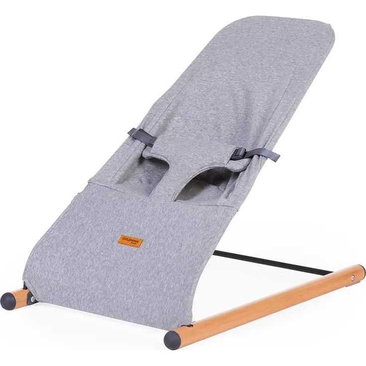 Babywippe, Buche, Jersey Bezug, grau, L 74 cm
