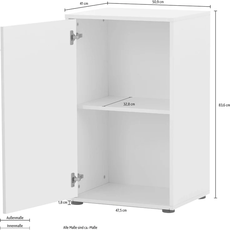 Schildmeyer Aktenschrank, Holzwerkstoff, weiß, 51 x 41 x 83,6 cm – Bild 3