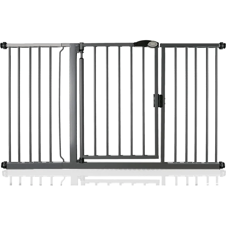 Bettacare Automatisch Schließendes Treppengitter, 147cm - 154cm, Schiefergrau, Druckmontage-Sicherheitsgitter, Babygitter, Sicherheitsschranke für Türen, Flure und Räume – Bild 1