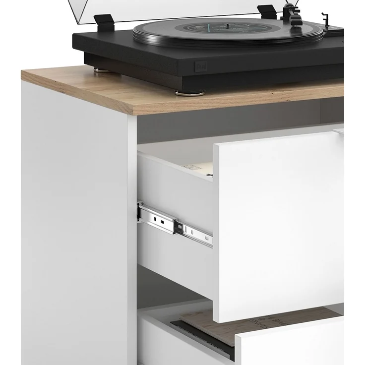 Wohnwand Wido Weiß/Sonoma 3 Teile Vicco – Bild 6