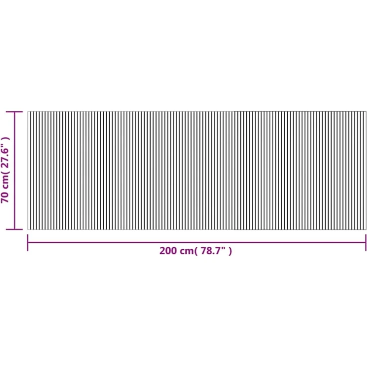 vidaXL Teppich Rechteckig Schwarz 70x200 cm Bambus 376744 – Bild 8