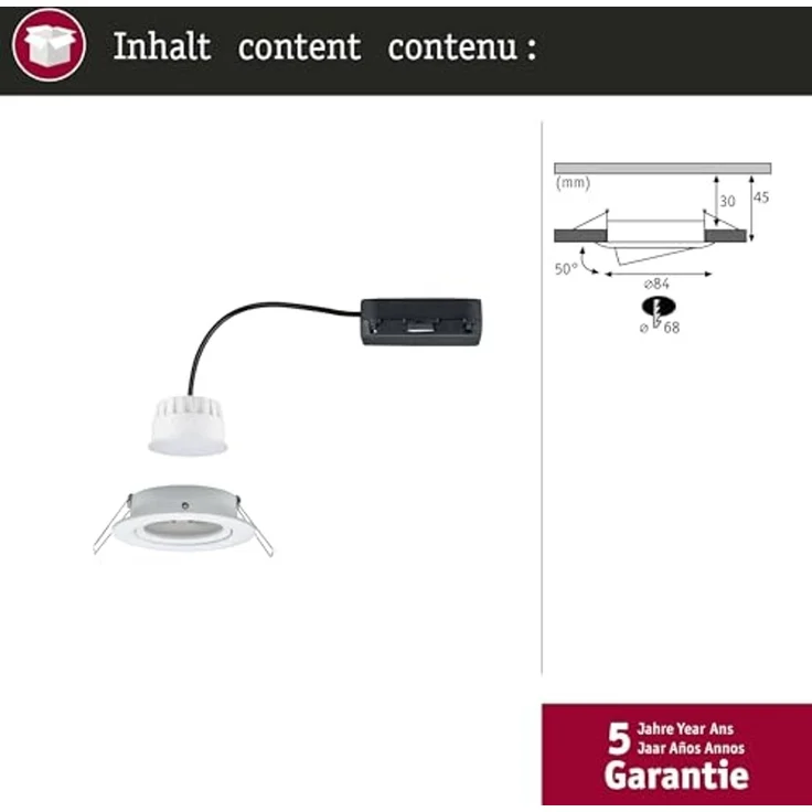 Paulmann 92438 LED Einbauleuchte Nova Coin Zigbee RGBW Weiß matt – Bild 4