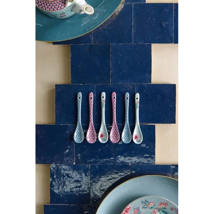 PiP Studio Besteck-Set Flower Festival Oriental Geschenkset Teelöffel blau 13cm, Porzellan, Giftset Teaspoons Oriental Flower Festival Blue 13cm – Bild 6