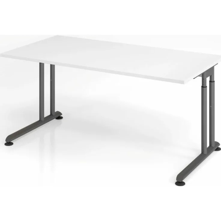 Schreibtisch C-Fuß 160x80 cm Weiß/Graphit