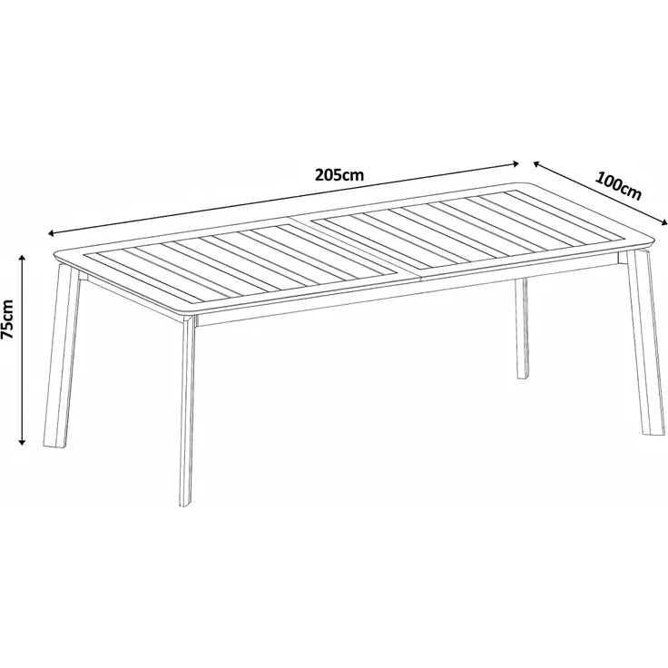 Vente-unique - VELYRA Gartenessgruppe Metall Grau - B 100 cm x H 75 cm x L 205 cm286,5 cm – Bild 7