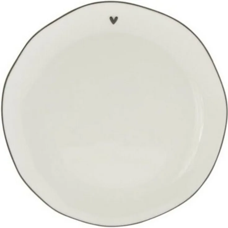 Bastion Collections Dessertteller Bastion Collections D19cm Herz schwarzer rand