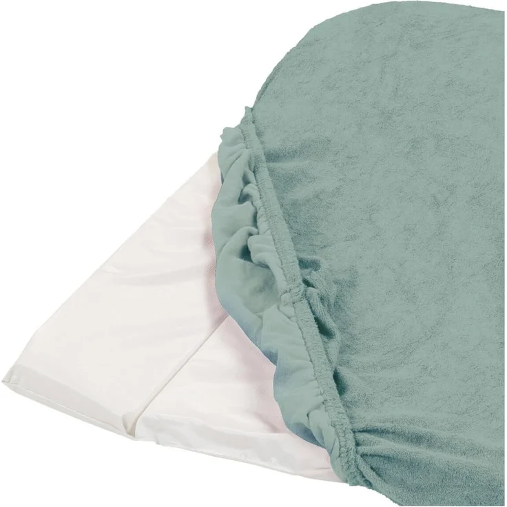 TINÉO – Set aus 2 Wickelauflagenbezügen – Schwammmaterial – elastische Ecken – Made in Europe – 75x50 cm (Salbeigrün) – Bild 3