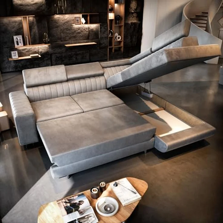 Masseno Ecksofa NOLA mit Schlaffunktion L-Form, Sofa mit Bettkasten – Bild 5