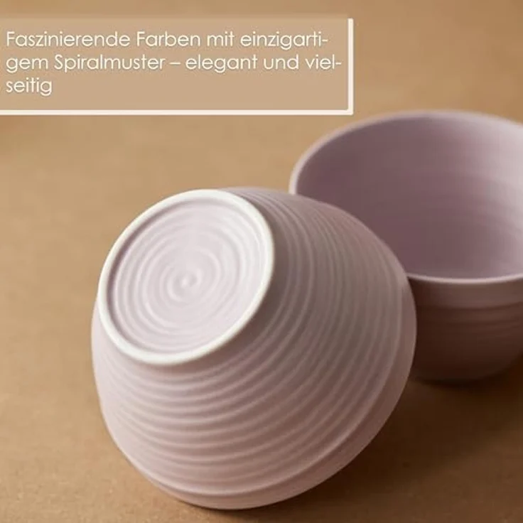 JIWOO Müslischale 6er Ø11,8cm, Frühstückschalen Eisschale Dessertschalen Schale, Keramik, (Schaleset, 6-tlg), Porzellan Hochwertiges Schalen Lila Mikrowellenofen Spülmaschine – Bild 5