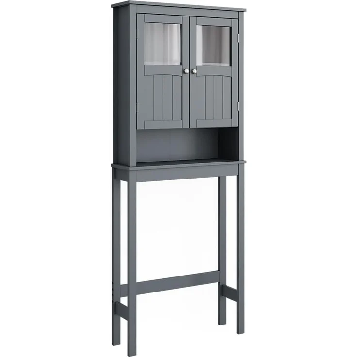 Toilettenschrank Bianco Grau 69 x 171 cm Vicco – Bild 1