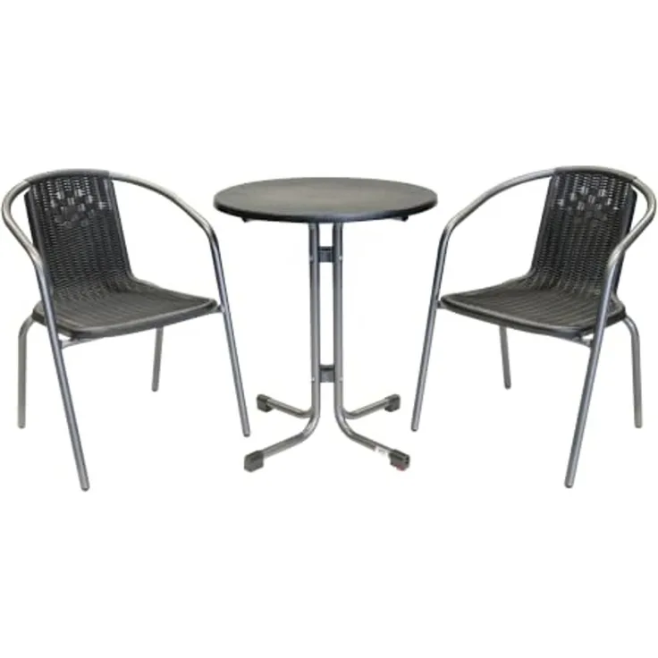 Balkonmöbel-Set Emilia 3-teilig Balkon Set Gartenmöbel Set Sitzgruppe Tisch