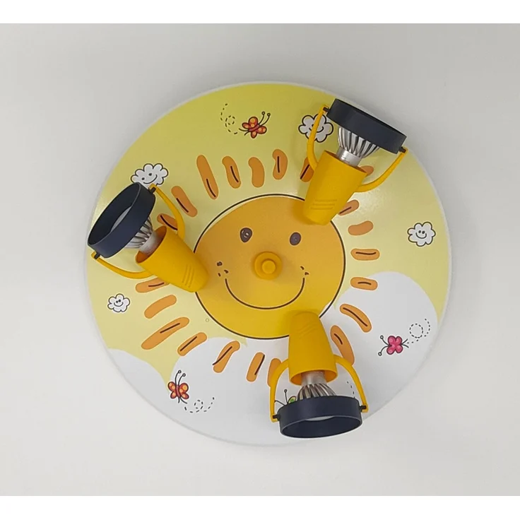 Coole Deckenlampe mit Sonnen Motiv für Kinderzimmer 3 flammig schwenkbar Ø 35cm – Bild 6