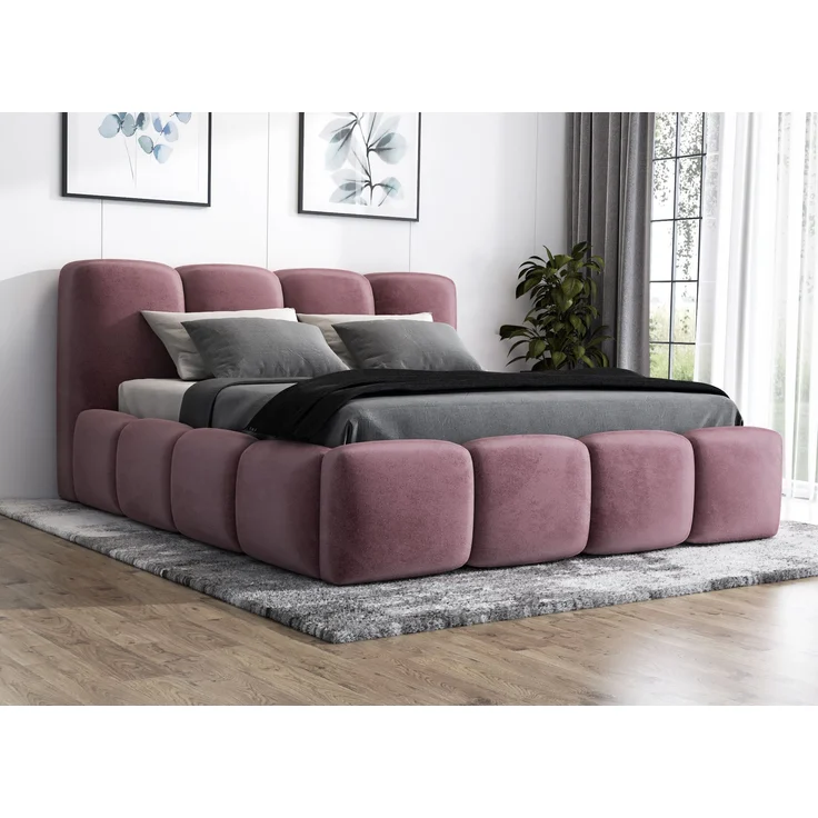 Polsterbett DONA 160x200 mit Matratze, Bettkasten und Lattenrost. Farbe: Flamingo 14 – Bild 2