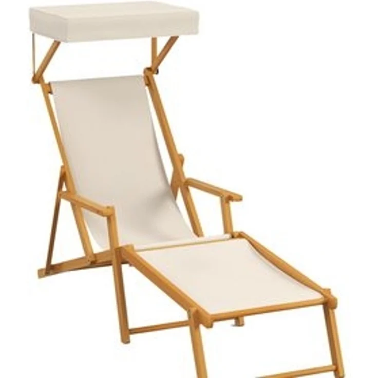 COSTWAY Gartenliege, 1 St, Sonnenliege mit Dach, aus Holz, verstellbar – Bild 6