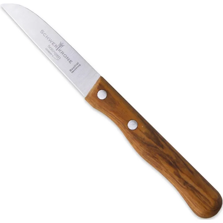Olivenholz-erleben Gemüsemesser, gerade Klinge, Olivenholzgriff, Klingenlänge 13 cm