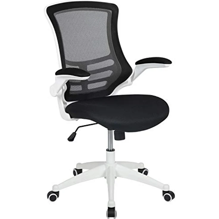 Flash Furniture Bürostuhl, Schaumstoff, Schwarzer Netzstoff, weißer Rahmen, 64. 77x62. 23x104. 78 cm – Bild 2