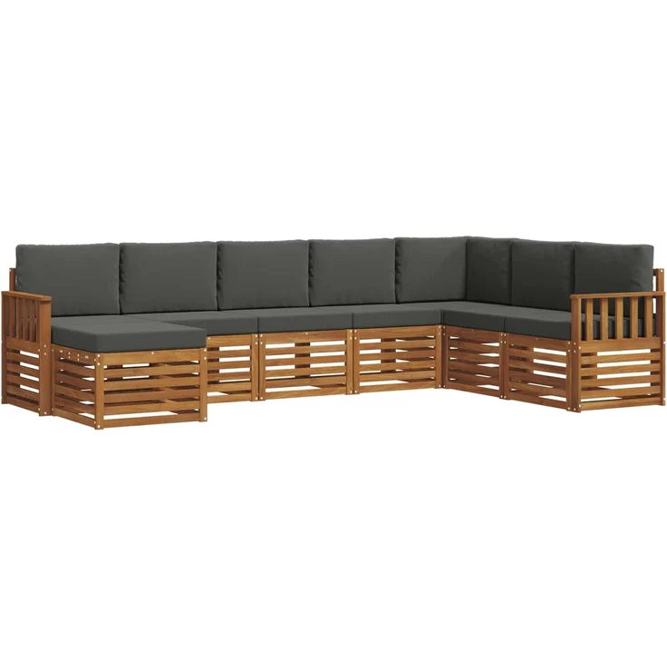 vidaXL Outdoor-Sofagarnitur 8 stk. 8-Sitzer Natur und Anthrazit 3375282 – Bild 2