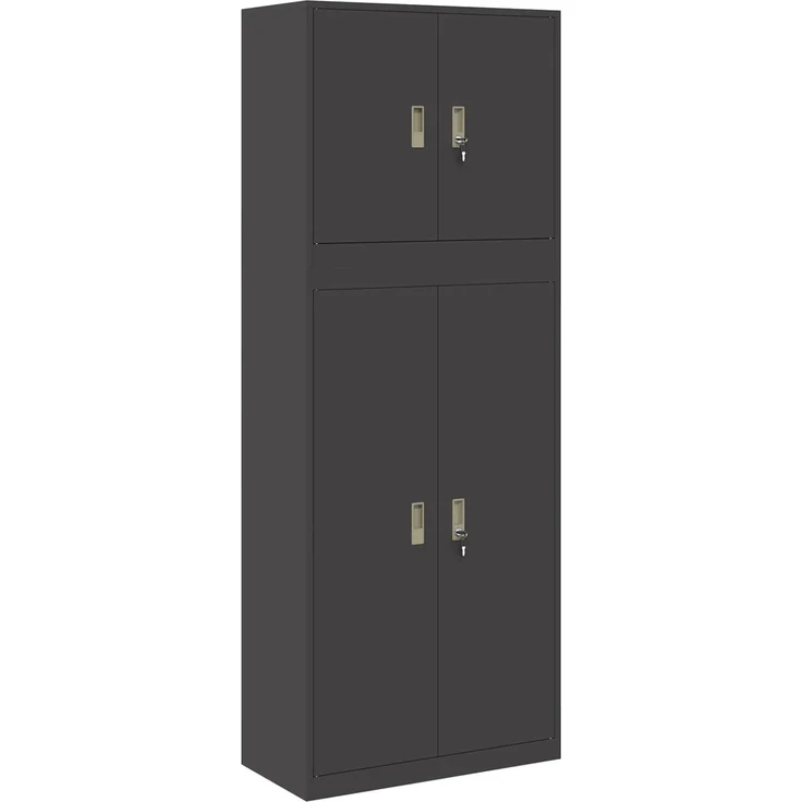vidaXL Aufbewahrungsschrank 2 stk. Schwarz 80 x 40 x 210 cm Stahl 3438741 – Bild 2