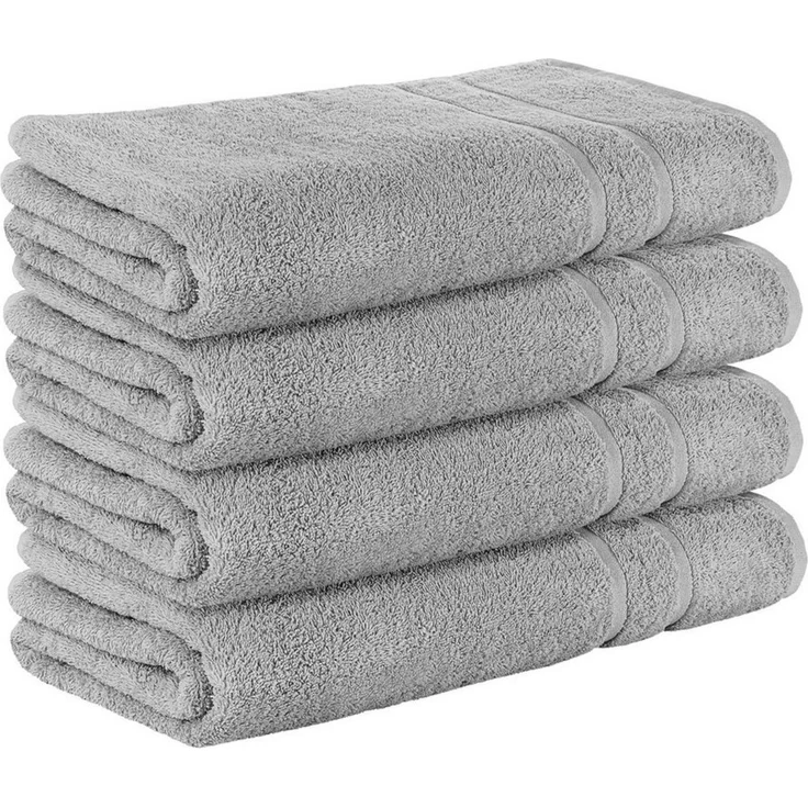 StickandShine Saunatuch 4er Set Premium Frottee Saunatücher 80x200 cm HELLGRAU Frottee – Bild 1