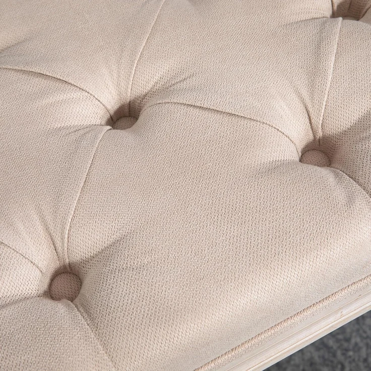 HOMCOM Polsterbank Schlafzimmerbank mit Knöpfen (Sitzbank, 1-St, Bettbank), Beige 117 x 40 x 48 cm – Bild 9