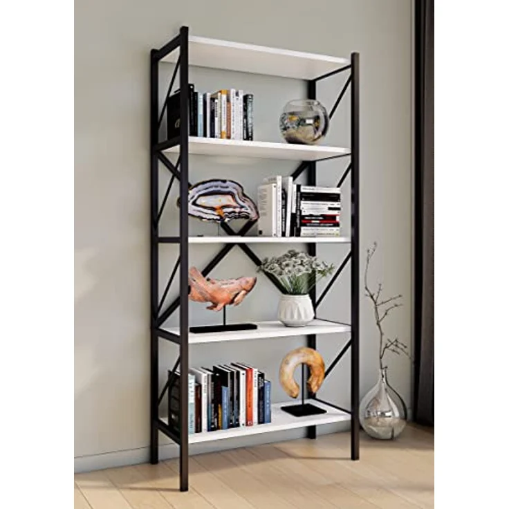 MID.YOU Regal, weiß, Holzwerkstoff, stehend, 5 Fächer, 66x160x34 cm – Bild 2